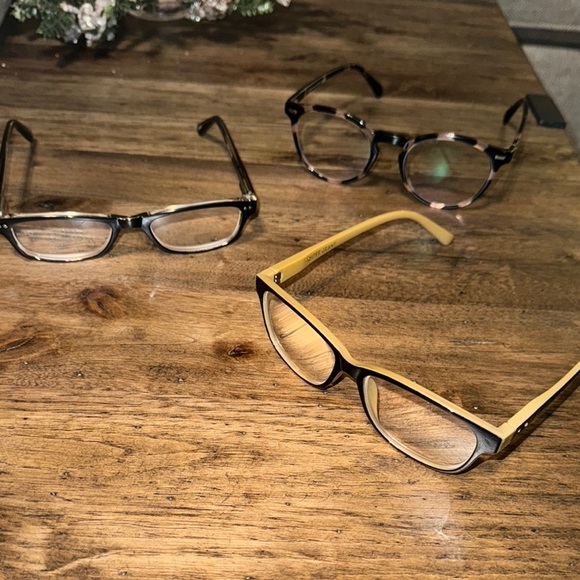 Stylish Eyewear Eyeglasses Set of 3 - Black, Brown, Gold Frames - Picture 1 of 16